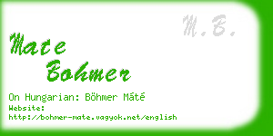 mate bohmer business card