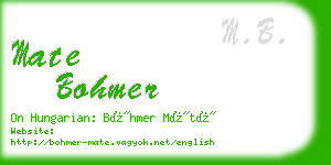 mate bohmer business card